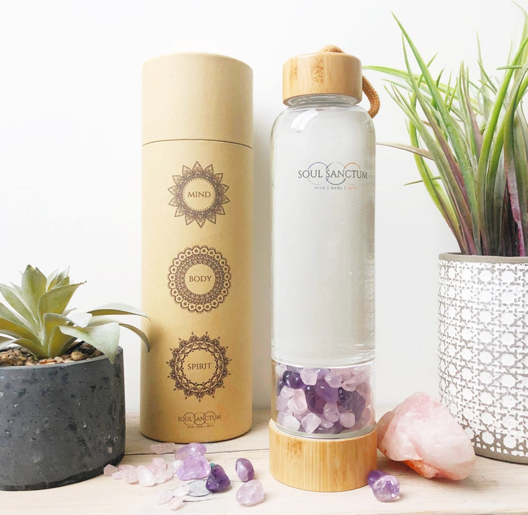 Crystal Water Bottle with Crystals