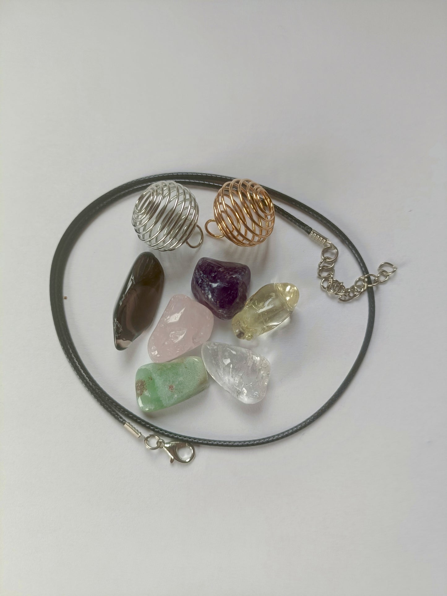 6-Stone Interchangeable Healing Crystal Necklace Set.