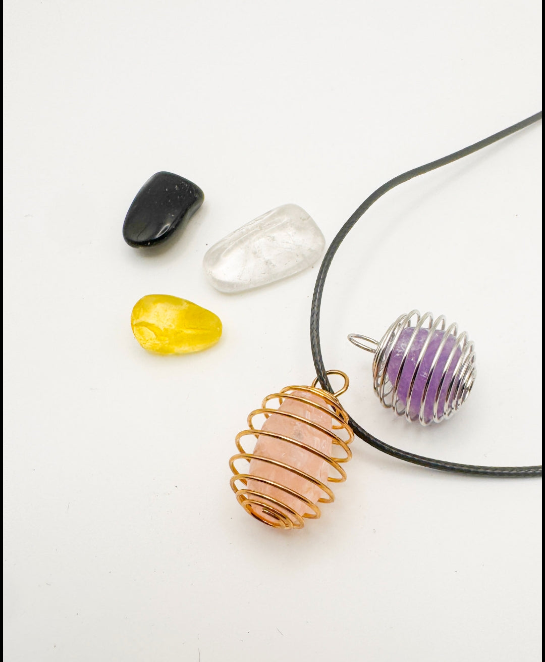 6-Stone Interchangeable Healing Crystal Necklace Set.