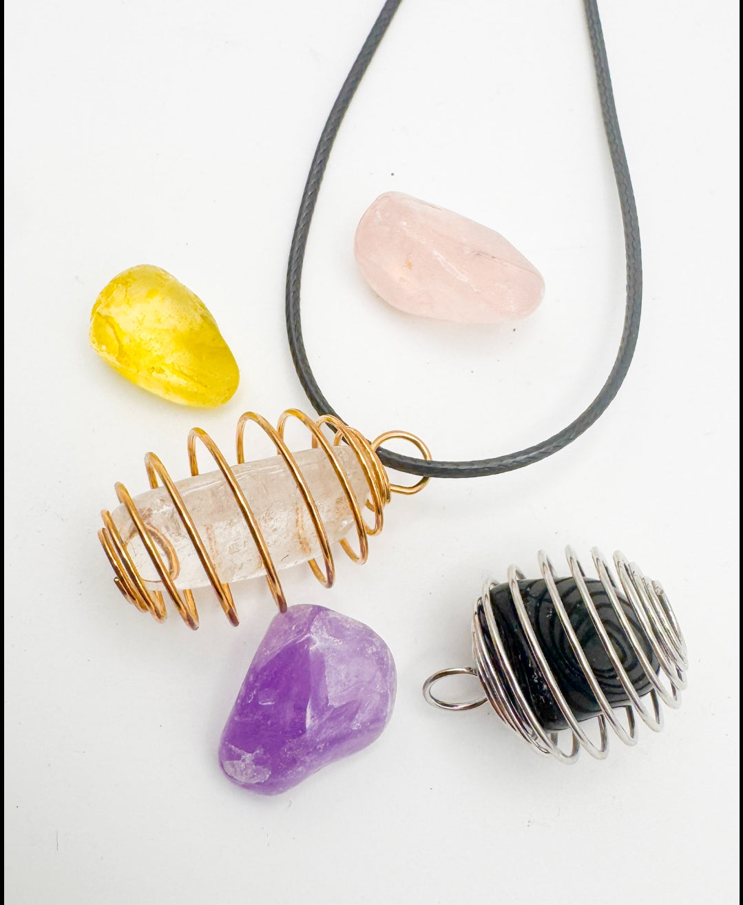 6-Stone Interchangeable Healing Crystal Necklace Set.