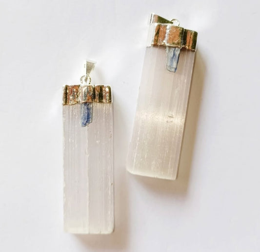 Selenite & Kyalite Pendant